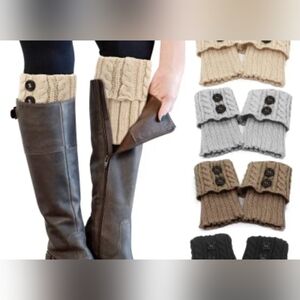 Boot Cuffs with Button Detail Cozy Knit 4 Pair COMBO!